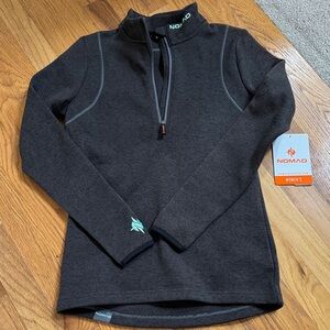Nomad Charcoal Half-Zip Pullover, size small, NWT